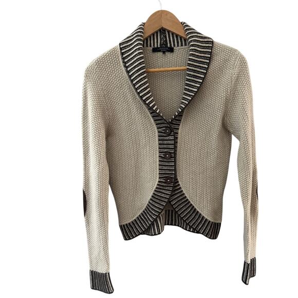 Vintage Weekend MaxMara Banshee Virgin Wool Blend Cardigan Beige Size Small - Picture 2 of 10